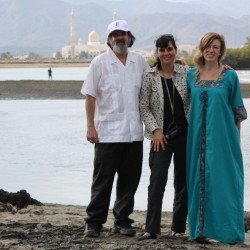 Sophie Cooke,Scottish novelist, Terri Carrion and Michael Rothenberg, American poet and songwriter who founded the global initiative 100 thousands For Change, with an iJaihoon cap on