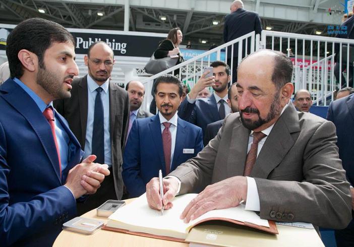 Sheikh Sultan Al Qassimi, ruler of Sharjah, at London Book Fair