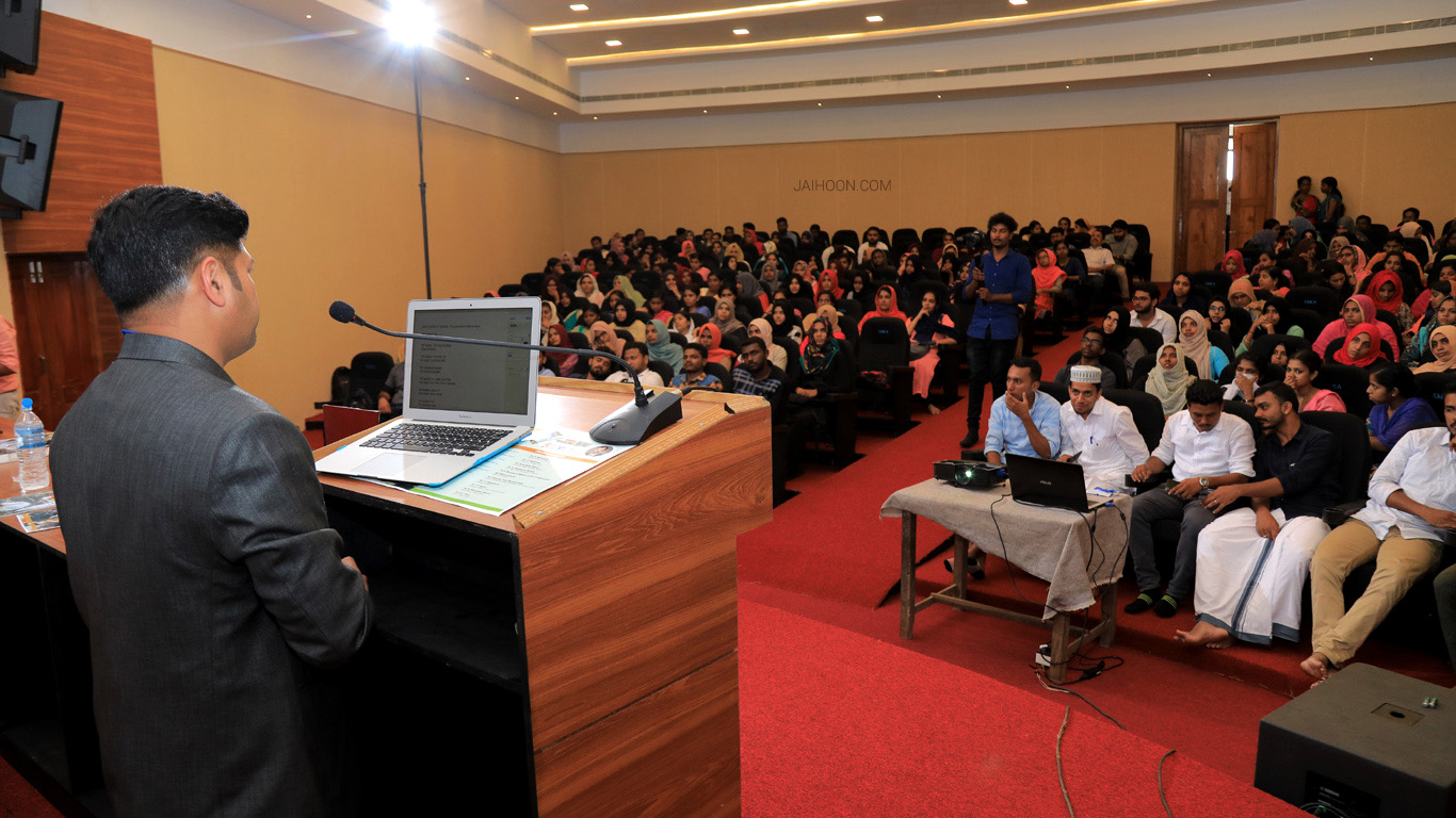 Jaihoon's thematic presentation at EMEA Training College, Kondotty- Kerala