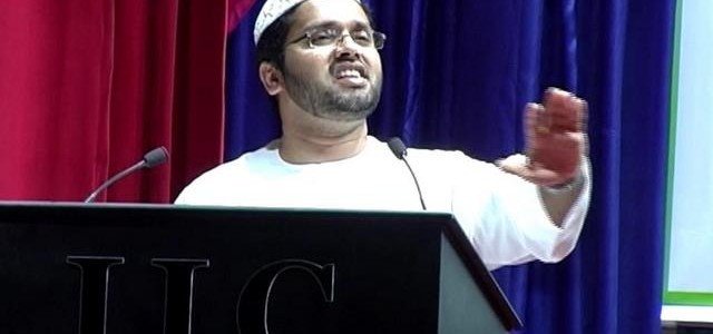 Simsarul Haq Hudawi, prominent Islamic Orator, quoting JAIHOON poem, The Scent of Civilization, in his speech on Holy Prophet — at Indian Islamic centre- Abu Dhabi.
