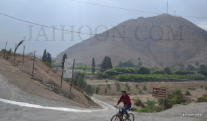 A man riding bicycle at Mount of Temptation
